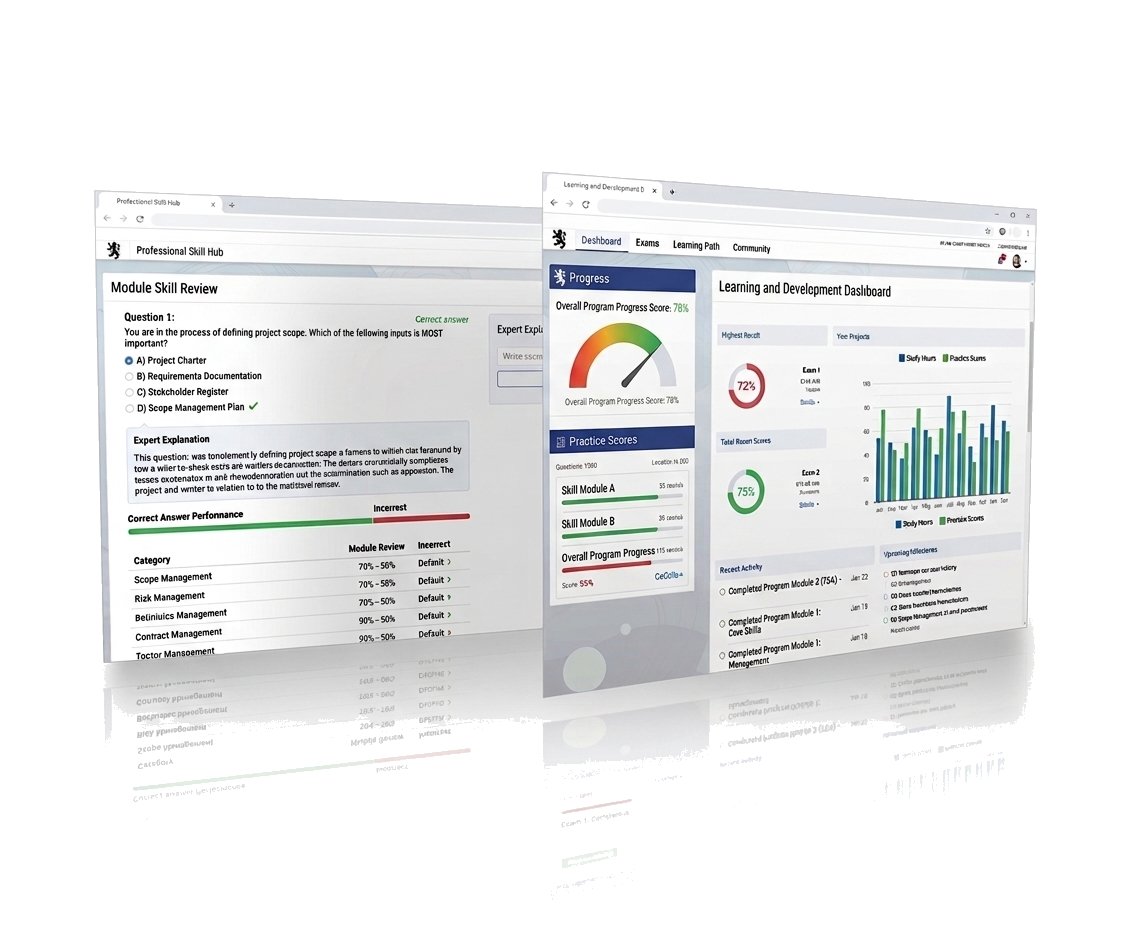 Enterprise Arch Exam progress dashboard preview